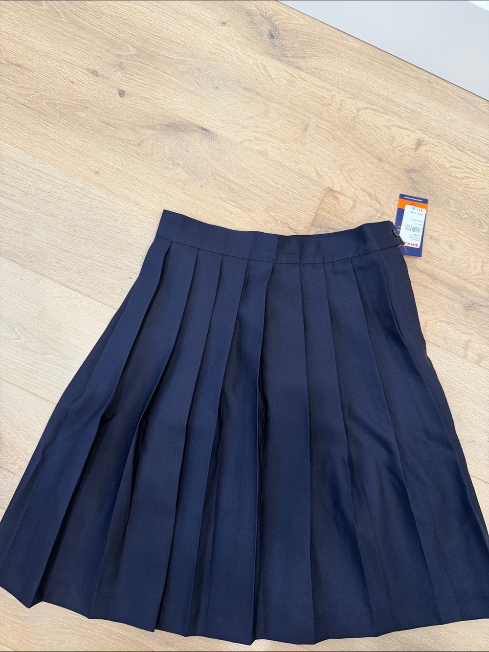 French Toast Navy Pleated Circle Skirt